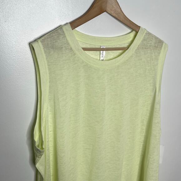 Athleta Womens Breezy Tank Top 3X Yellow Crew Neck Pullover Workout Athletic - Picture 4 of 10
